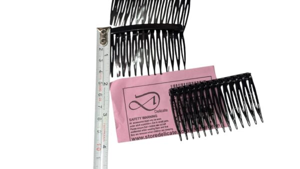 12 piece thin plastic made black colour slide comb hair pin hair slide clip - Image 2