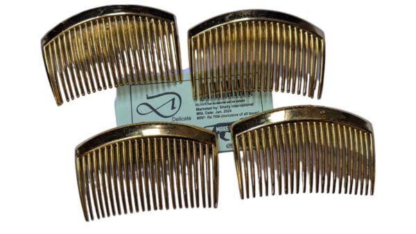 10 pcs golden colour plastic comb slide flat hair pins side pin hair clip - Image 5