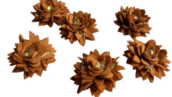 pack of 10 fabric made sunflower for fashion and hair accessories raw material like hair band hair clip hair rubber. - Image 2