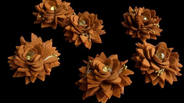 pack of 10 fabric made sunflower for fashion and hair accessories raw material like hair band hair clip hair rubber. - Image 3