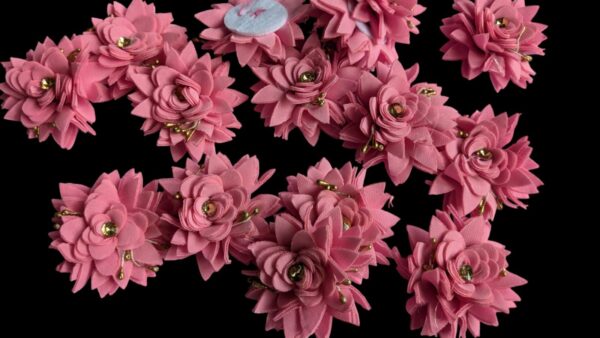 pack of 10 dusty pink or muted rose pink shade, with a soft and slightly warm tone. fabric flower raw material in bulk - Image 2