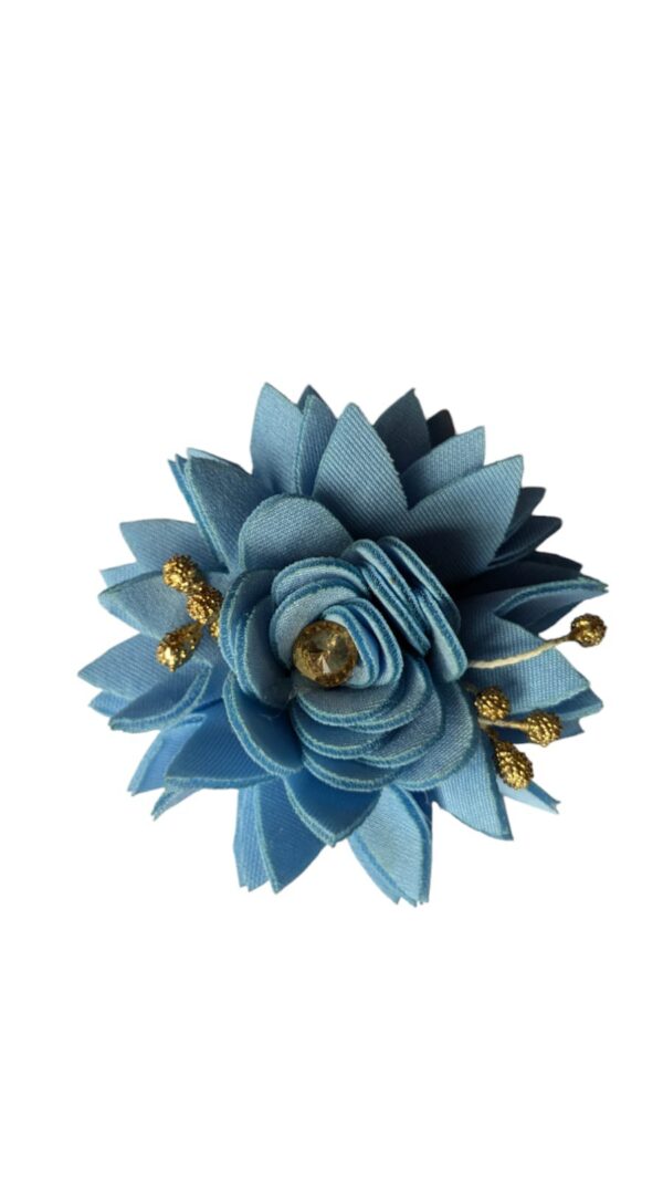 pack of 10 sky blue colour sunflower fashion accessories making raw material hair clip floral Jewellers for haldi mehandi and other wedding celebrations - Image 5